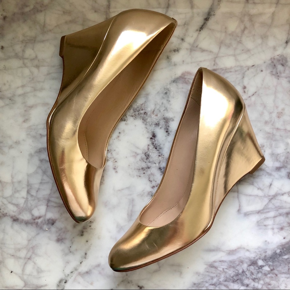 👠 J. CREW Martina Metallic Wedges 👠